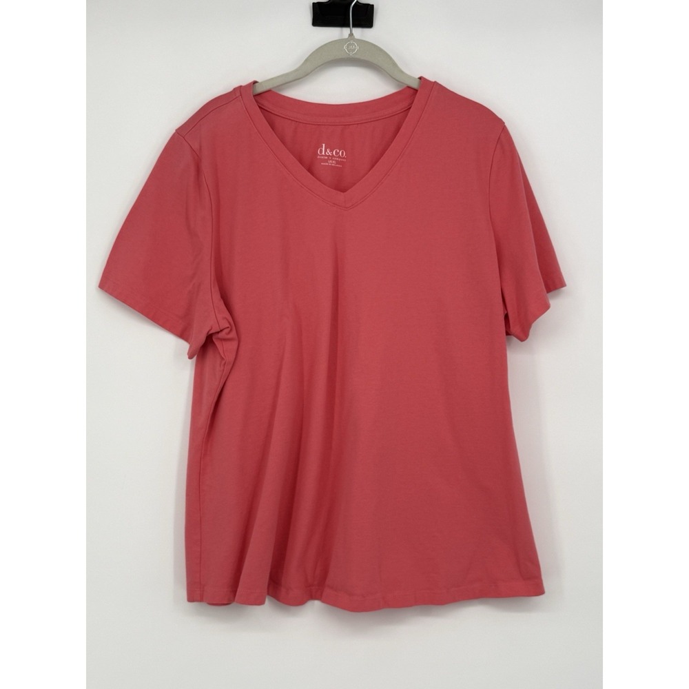Denim & Co Vneck Short Sleeve Top XL